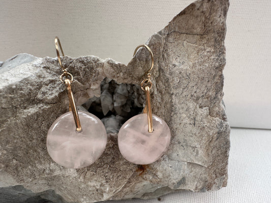 Rose quartz round drop