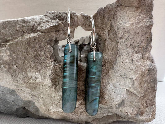 Labradorite - hoop drop