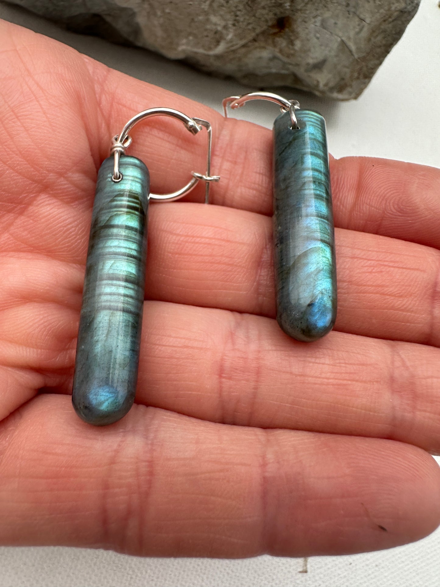 Labradorite - hoop drop