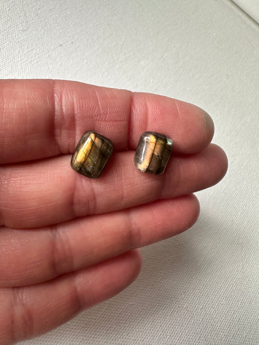 Labradorite - rectangle stud