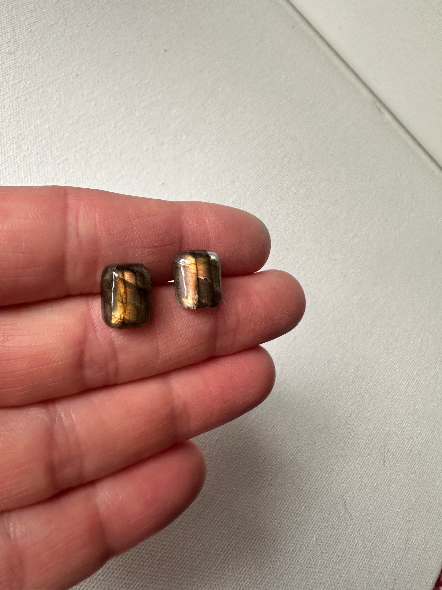 Labradorite - rectangle stud