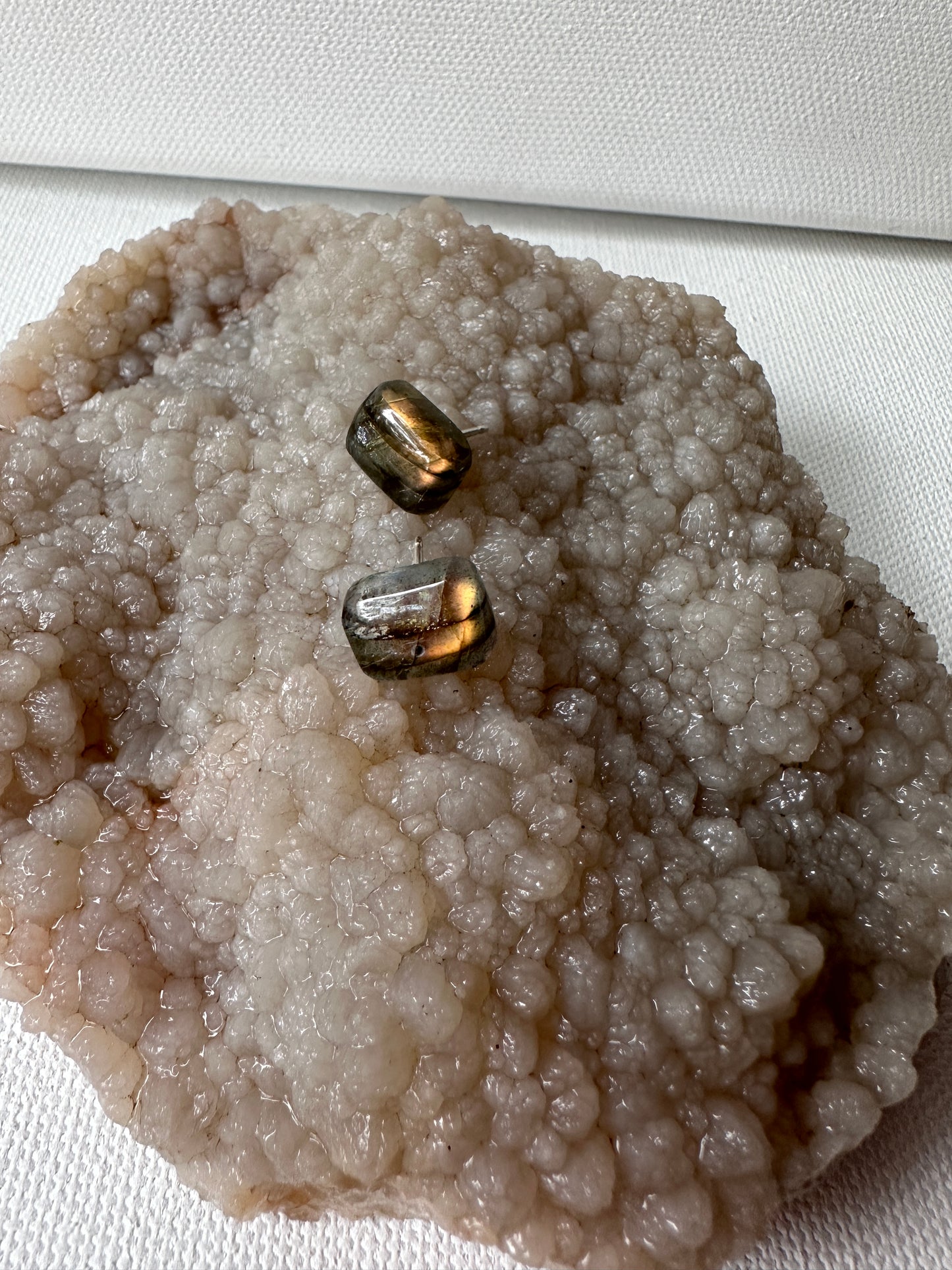 Labradorite - rectangle stud