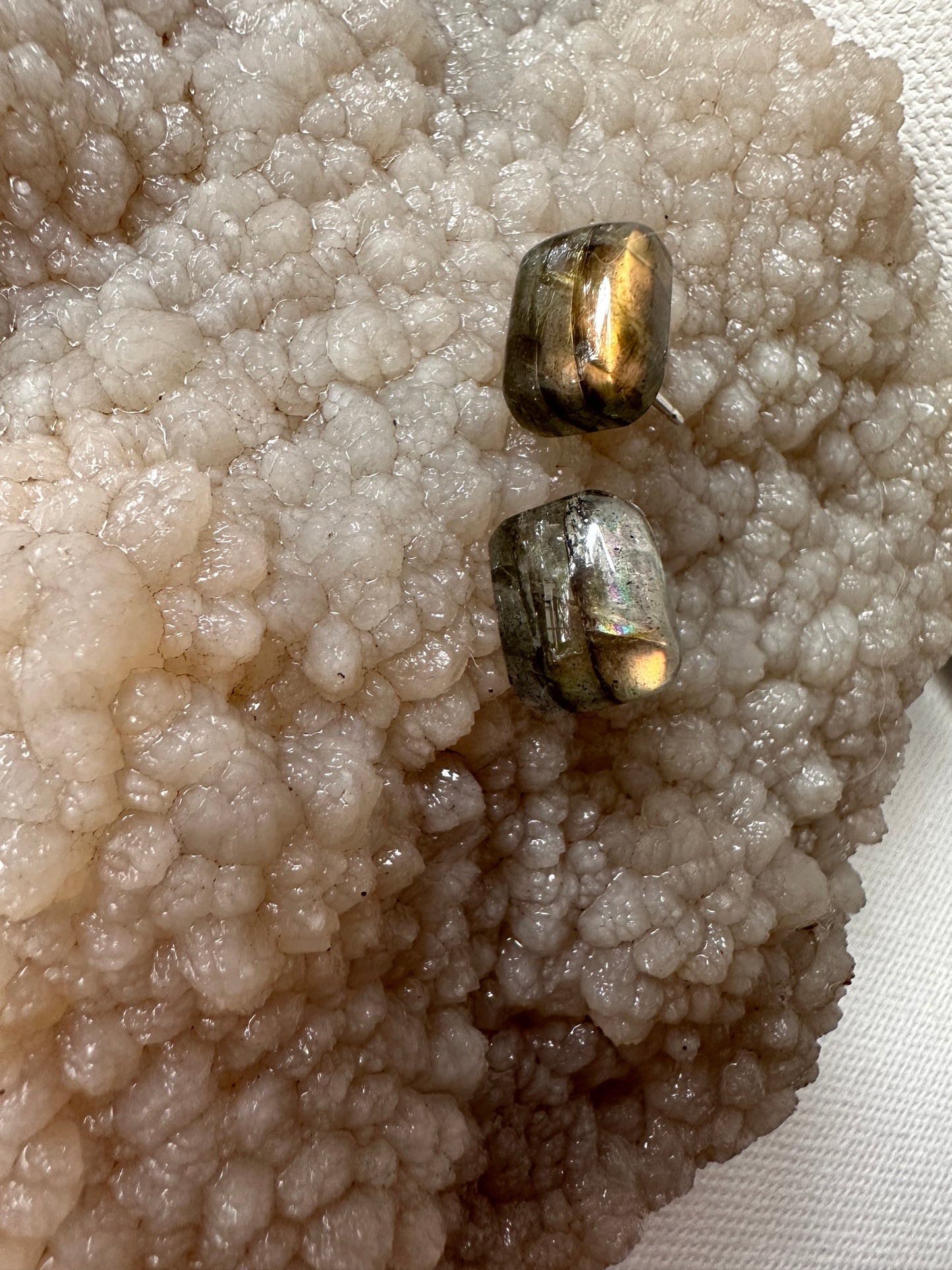 Labradorite - rectangle stud