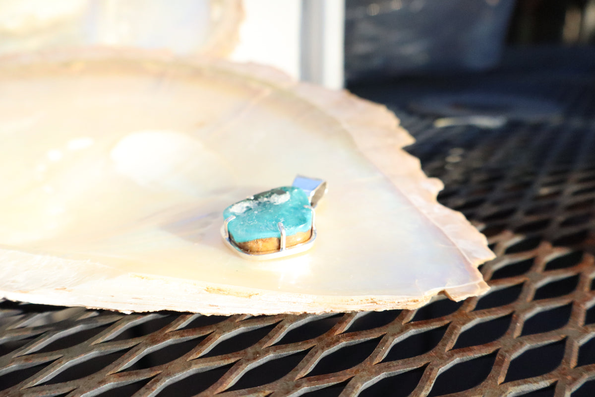 Smithsonite & Malachite pendant