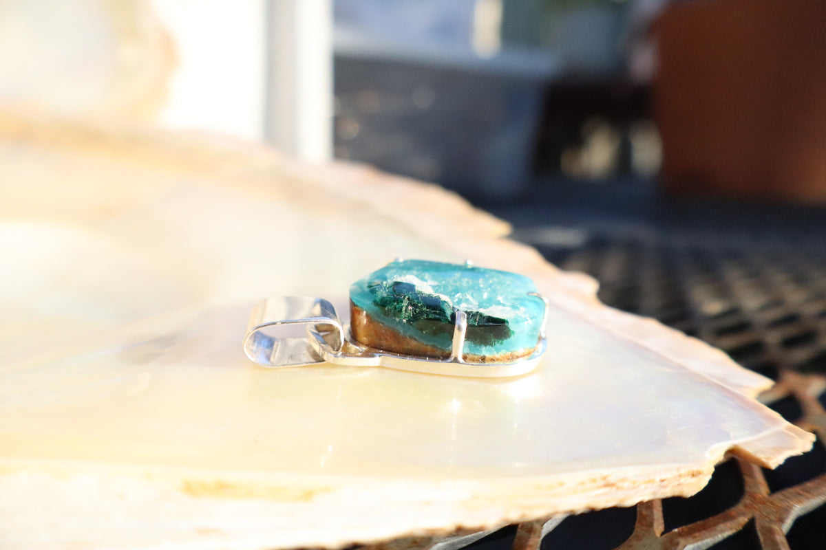 Smithsonite & Malachite pendant