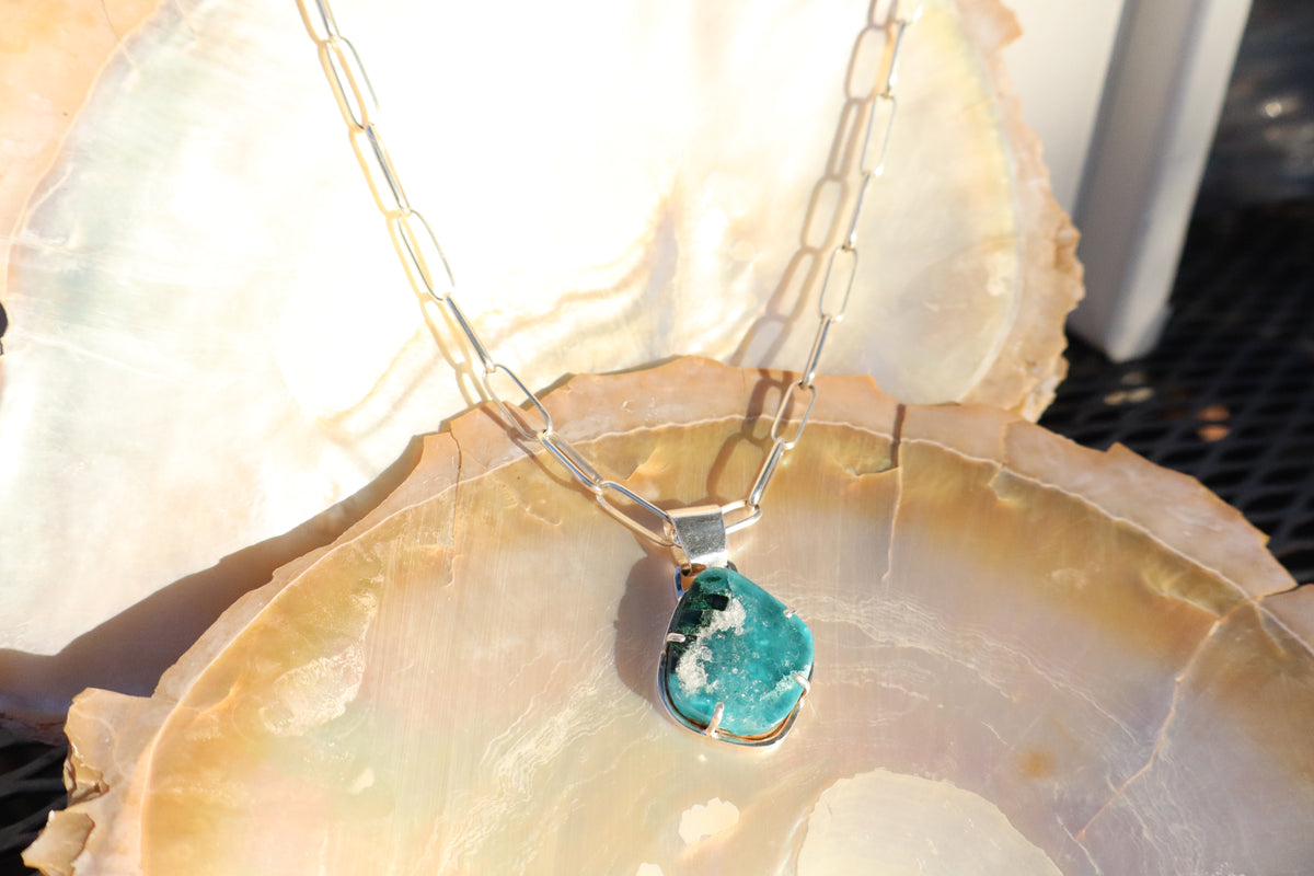 Smithsonite & Malachite pendant