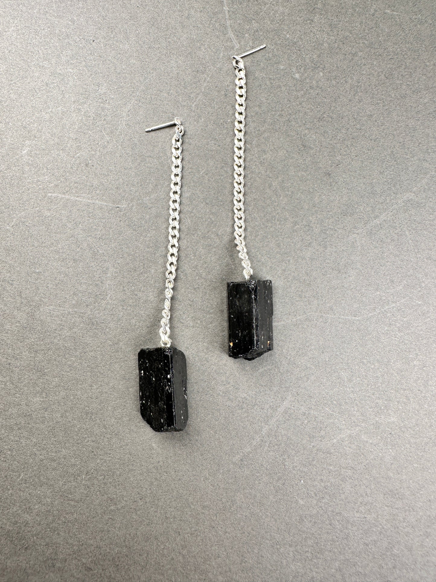 Raw black tourmaline shoulder duster