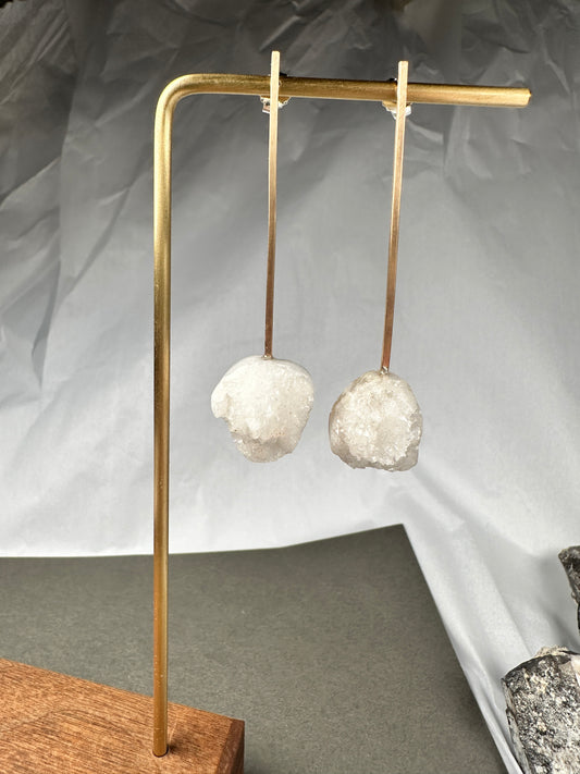 Druzy quartz pendulums