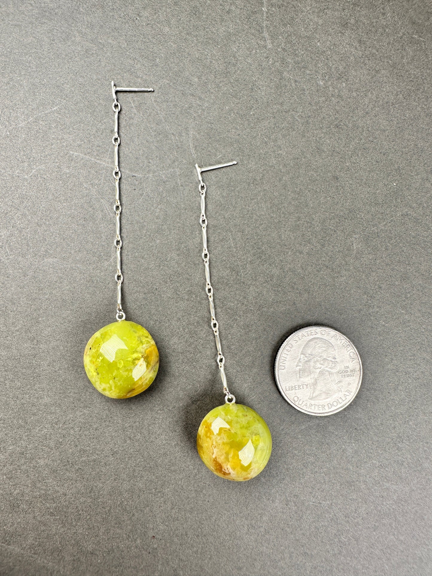 Green opal shoulder dusters