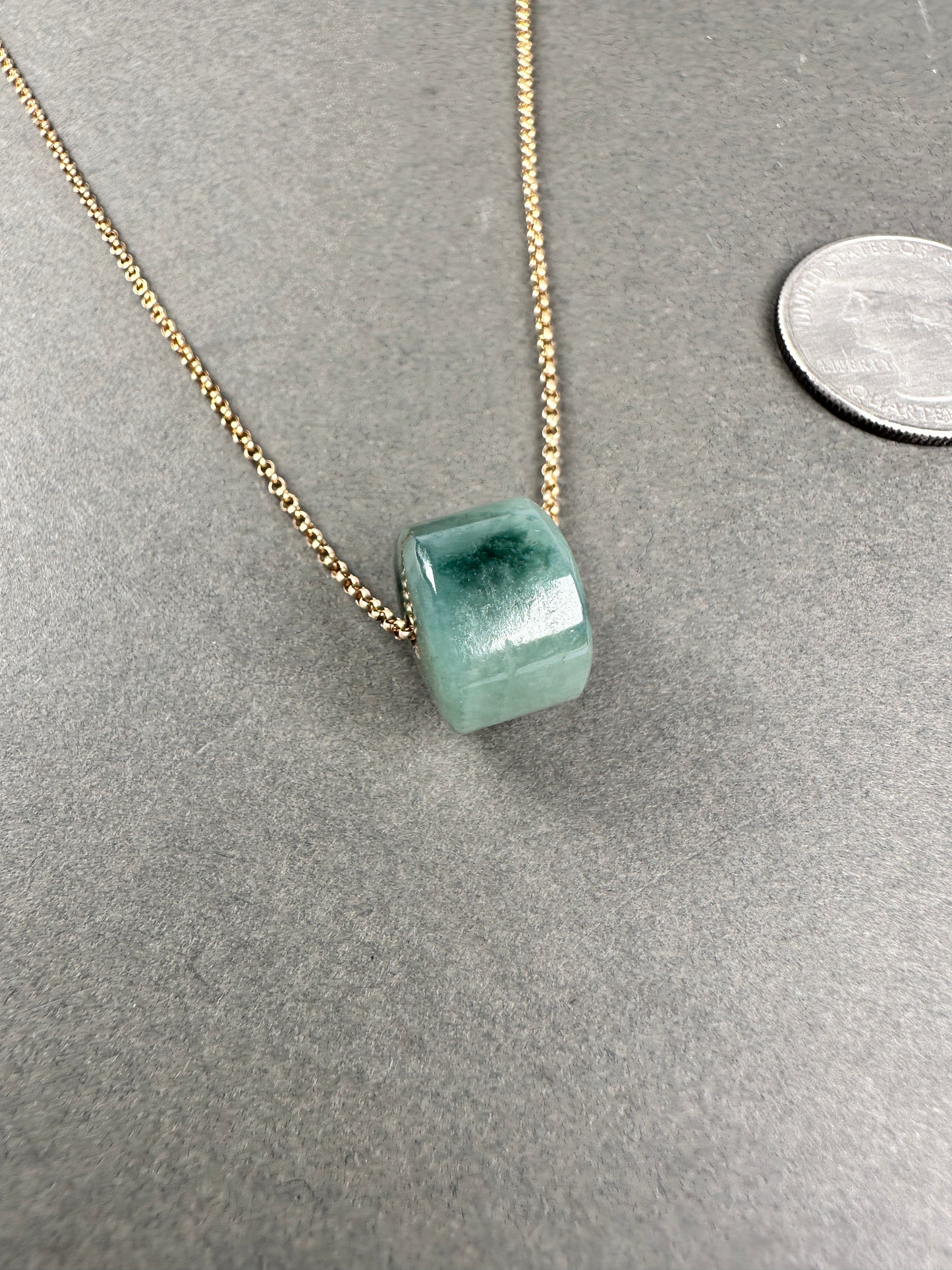 Jade wheel necklace