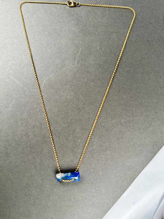 Lapis floating necklace