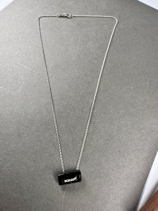 Black beryl tourmaline floating necklace